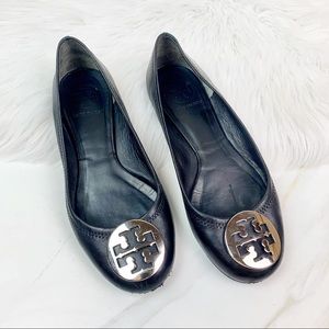 Torry Burch Black Leather Flats